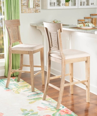 Lina Bar Stool , Gray Wash | Ashley