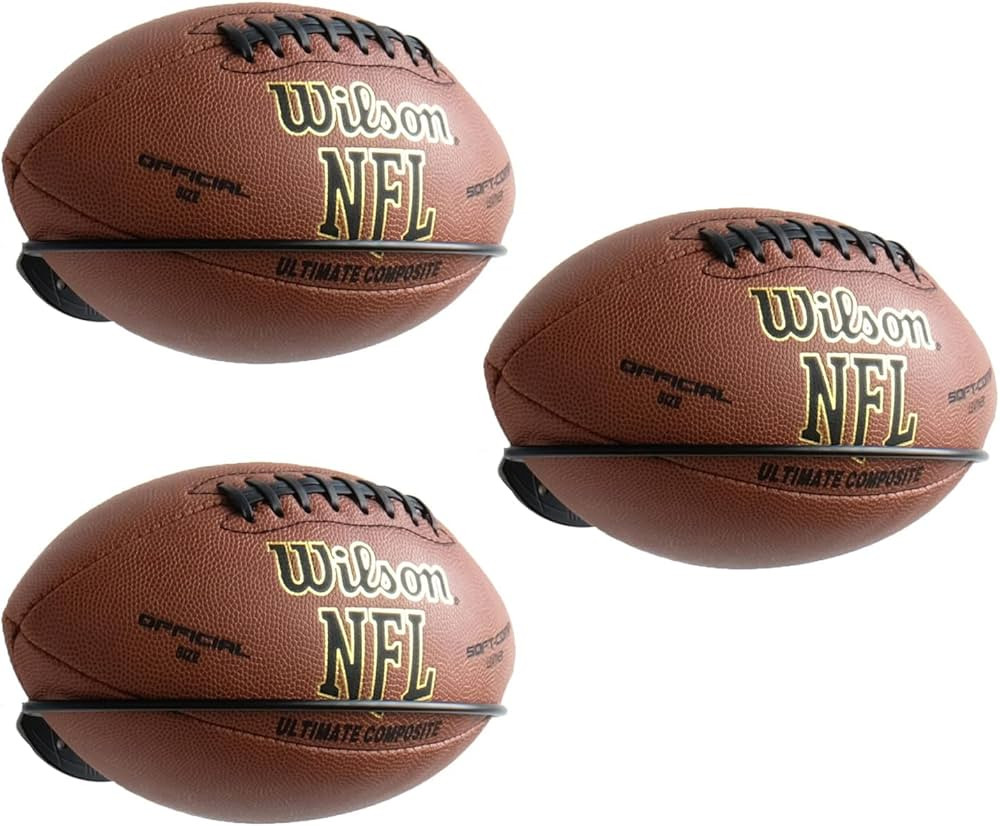 Wallniture Sporta Ball Storage Rack Wall Mount Set of 3, Football Stand for Boys Room Decor and M... | Amazon (US)