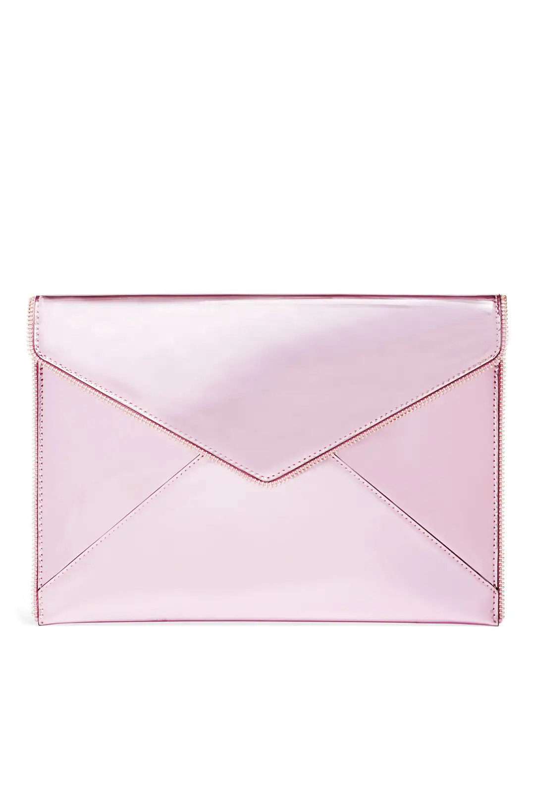 Rebecca Minkoff Accessories Pink Metallic Leo Clutch | Rent The Runway