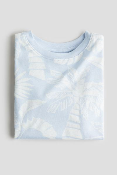 Printed T-shirt - Round Neck - Short sleeve - White/shark - Kids | H&M US | H&M (US + CA)