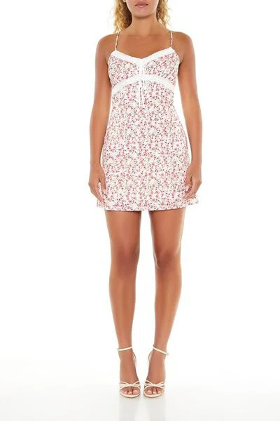 Floral Print Lace Mini Dress | Forever 21