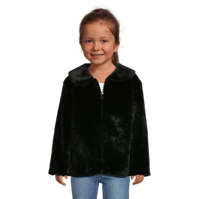 Wonder Nation Baby and Toddler Girls’ Faux Fur Jacket, Sizes 12M - 5T | Walmart (US)