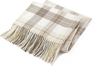 BATTILO HOME Fall Plaid Throw Blanket for Couch, Farmhouse Checkered Decor Throw, Lightweight Bei... | Amazon (US)