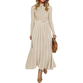 ZESICA Sweater Dresses for Women Fall Long Sleeve Maxi Dress | Amazon (US)