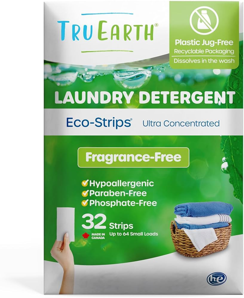 Tru Earth Compact Dry Laundry Detergent Sheets, Unscented - Up to 64 Loads (32 Sheets) - Paraben-... | Amazon (US)