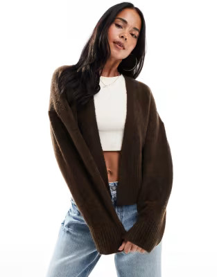 ASOS DESIGN edge to edge cardigan in chocolate | ASOS (Global)