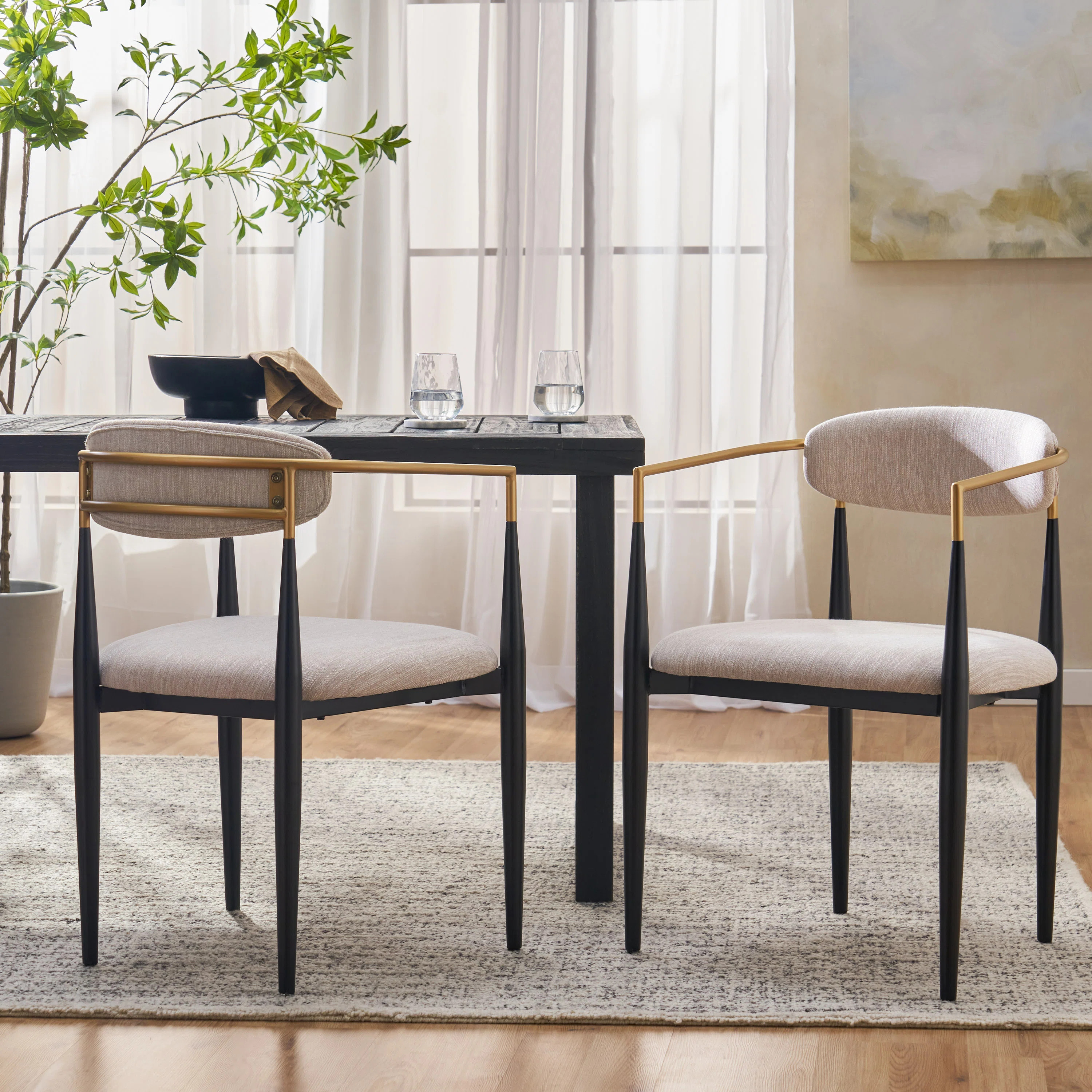 Mercer41 Nayalis Low Back Upholstered Dining Chairs & Reviews | Wayfair | Wayfair North America