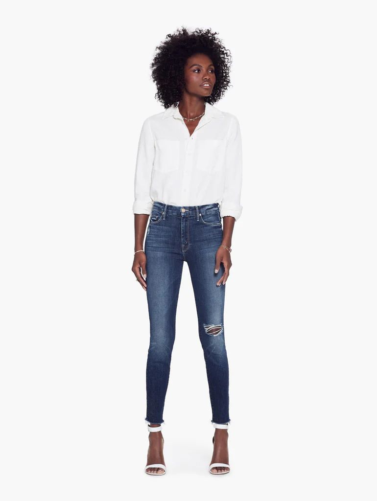 High Waisted Looker Ankle Fray - Close To The Edge | Mother Denim