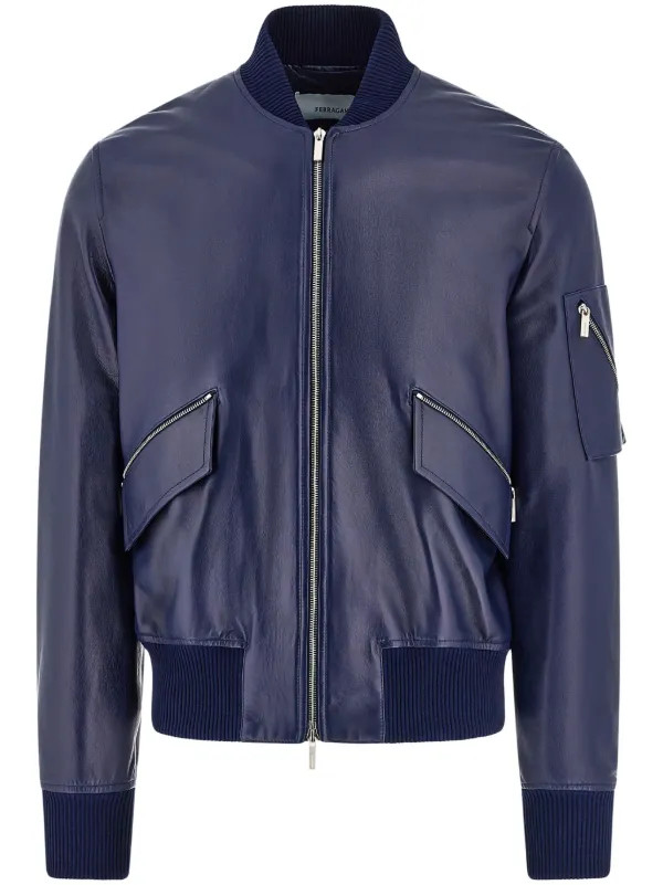 Ferragamo zip-up Leather Jacket - Farfetch | Farfetch Global