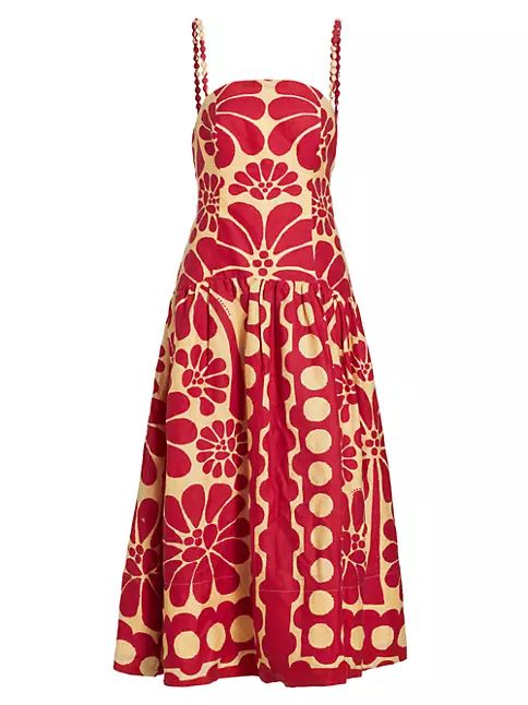 Palermo Printed Linen Midi-Dress | Saks Fifth Avenue