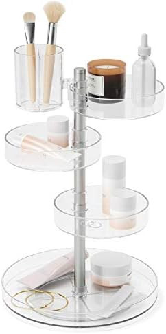 Amazon.com: Umbra Pirouette Cosmetic Organizer, Regular, Clear/Nickel : Home & Kitchen | Amazon (US)