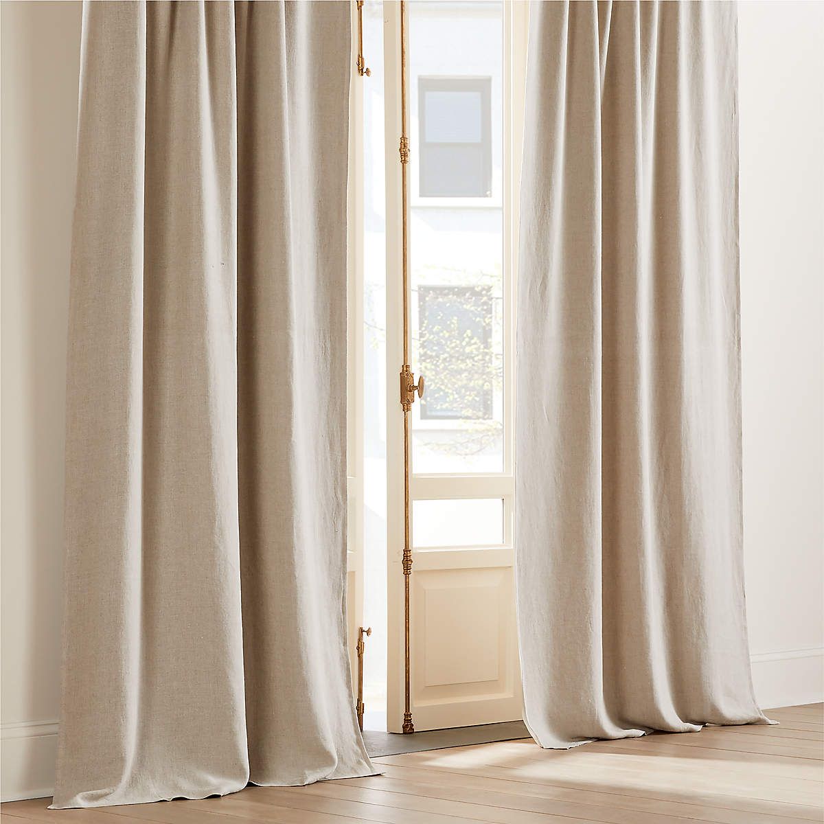 Warm White Linen Blackout Window Curtain Panel 48"x120'' + Reviews | CB2 | CB2