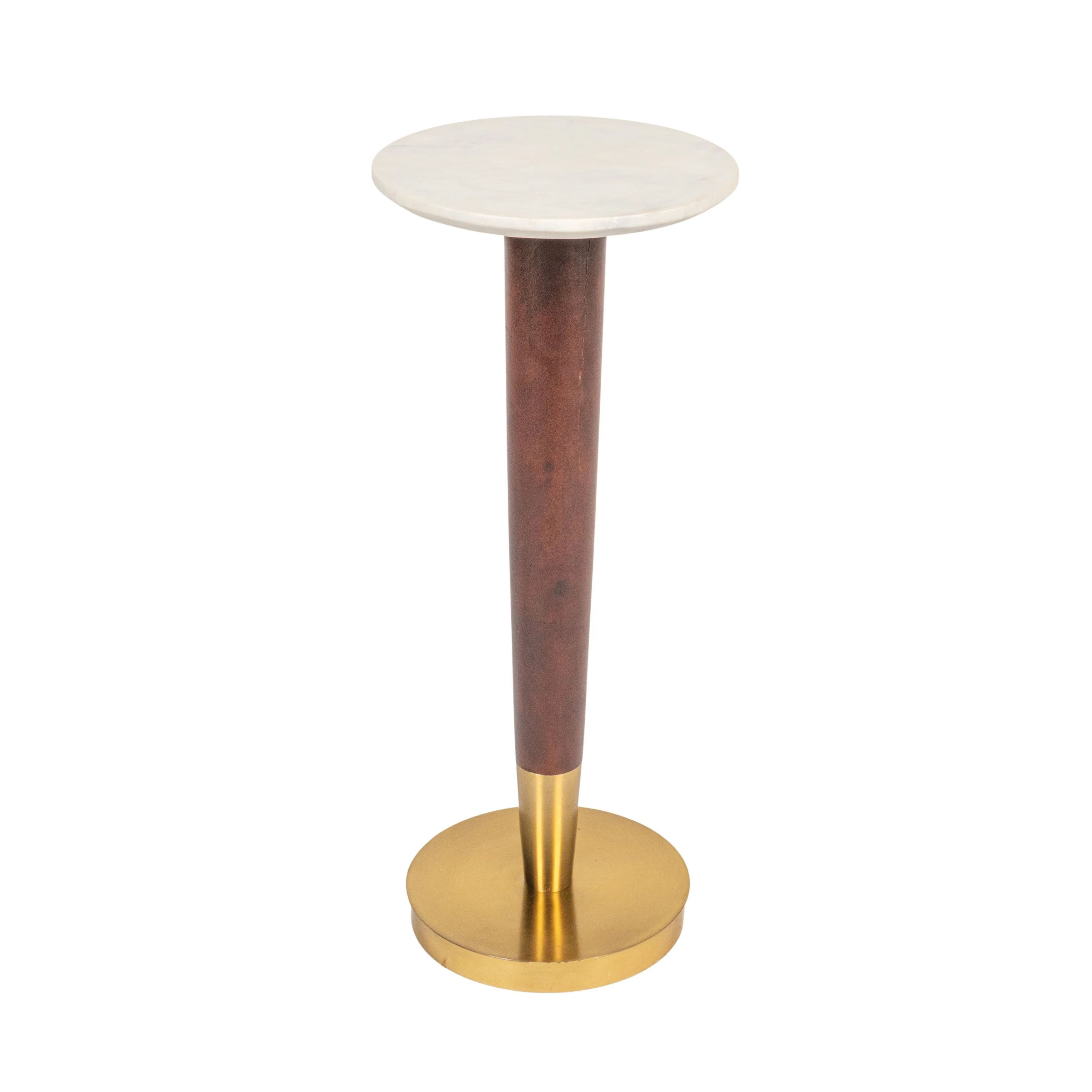 Acacia Wood and Metal Martini Table with Marble Top | Perigold