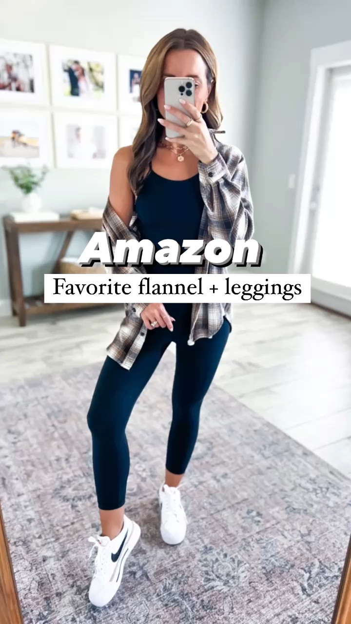 Fall outfit. Fall outfits. Travel outfit. Casual outfit. Casual style. Favorite Amazon crop leggings, also linking full length (XXS). Amazon flannel. Amazon tank top with shelf bra. Nike court legacy lift sneaker.

*Shoes run a little big so size down half a size. I did this based on reviews and they are perfect!

#LTKtravel #LTKshoecrush #LTKSeasonal