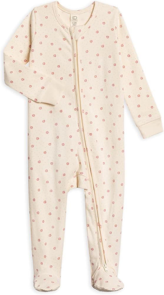 Colored Organics Baby Zip-Up Footed Sleeper with 2-Way Zipper - Newborn Organic Cotton Pajamas | Amazon (US)