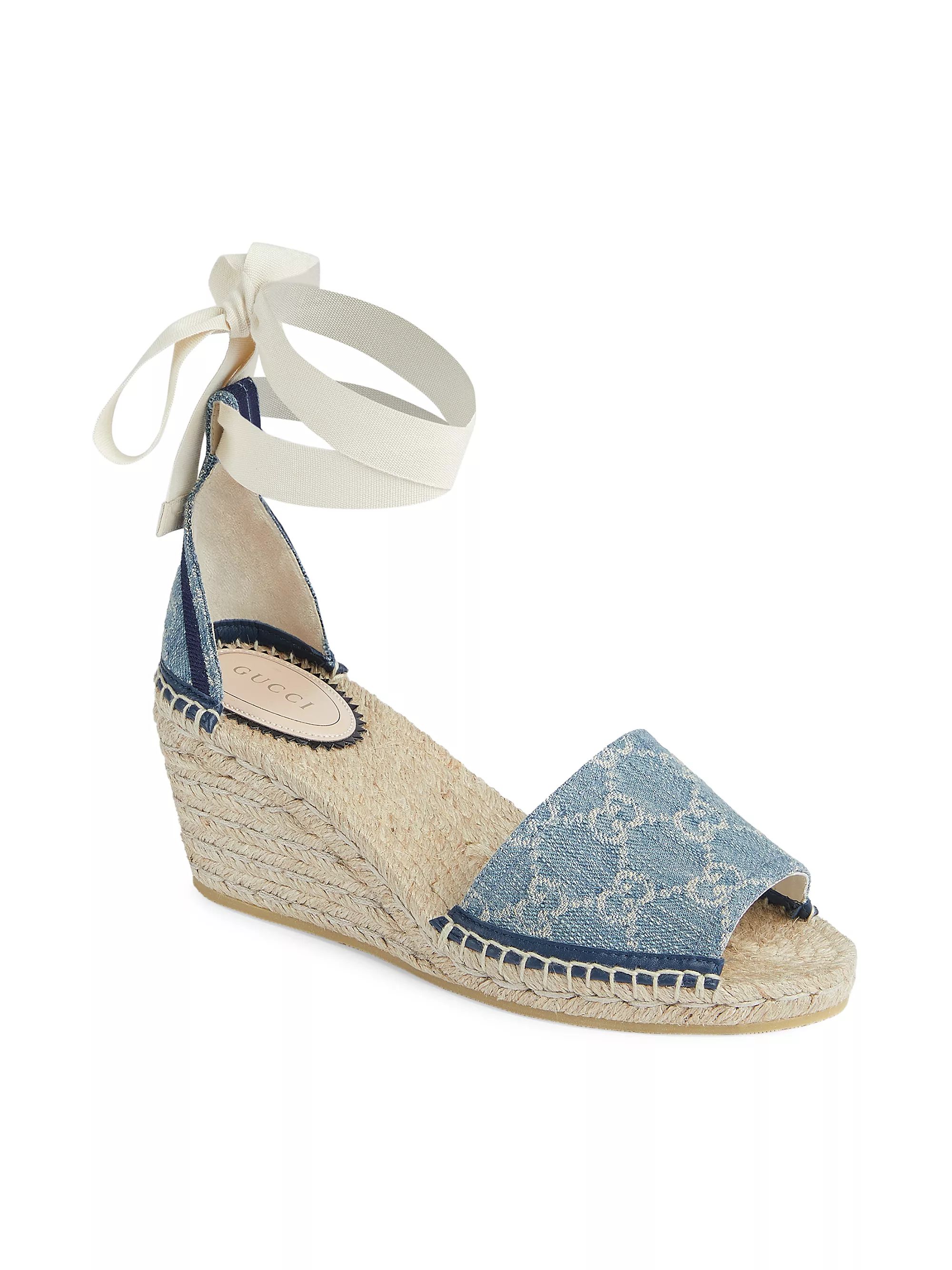 Pilar 51MM Denim Wedge Sandals | Saks Fifth Avenue