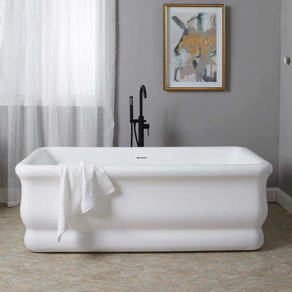 CHD71PNM 67'' x 31.50'' Freestanding Soaking Acrylic Bathtub | Wayfair North America