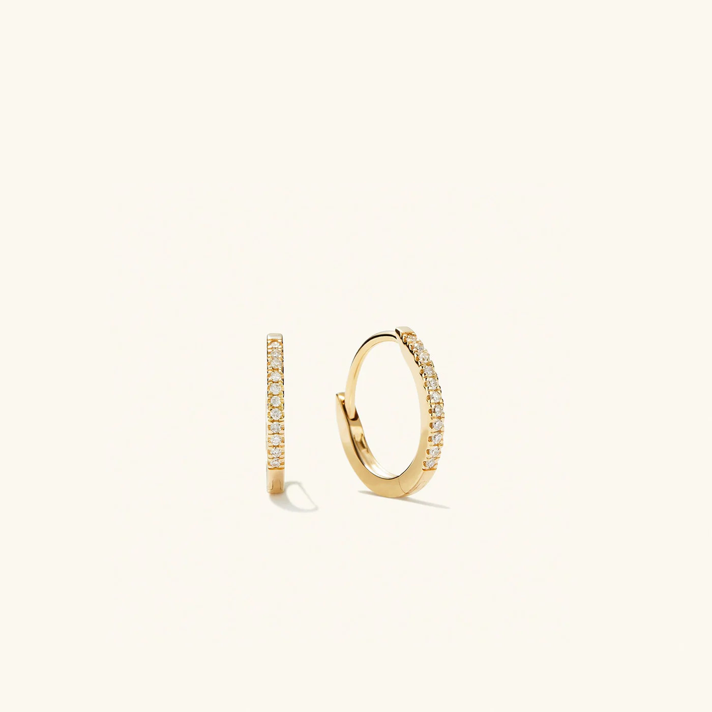 Pavé Diamond Huggie Hoops | Mejuri Fine Crew