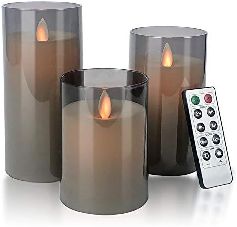 Aignis Flameless Candles Flickering Battery Operated Candles Pack of 3(D: 3"x H: 4"5"6") LED Candles | Amazon (US)