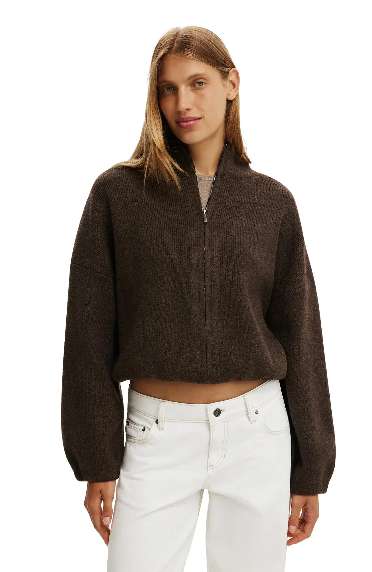 Cotton On Women's Luxe Tuck Hem Bomber in Grey Marle at Nordstrom, Size Large | Nordstrom