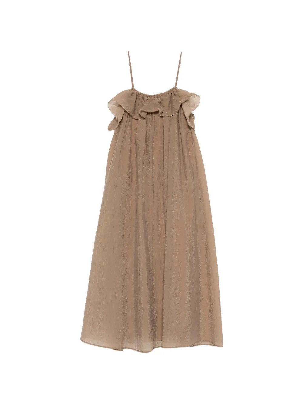 Elehruffled strap maxi dress | Farfetch Global