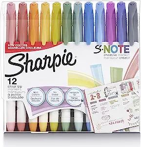 Sharpie S-Note Creative Markers, Highlighters, Assorted Colors, Chisel Tip, 12 Count | Amazon (US)