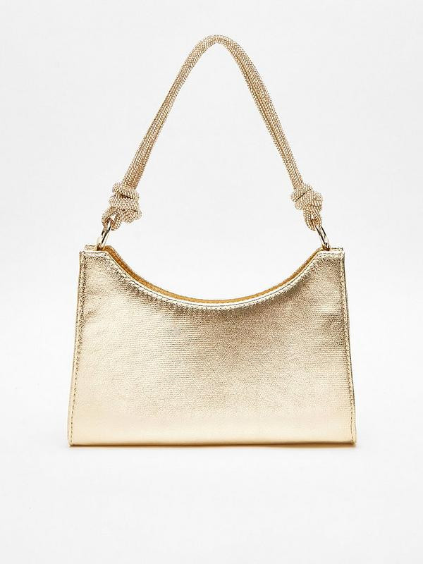 Quiz Gold Foil Knot Shoulder Bag | Very (UK)