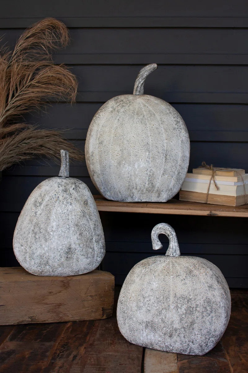 Metal Pumpkins Set of 3, 21" H Rustic Harvest Display (Set of 3) | Wayfair North America