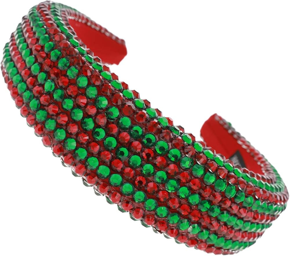 SP SOPHIA COLLECTION Women's Sparkling Crystal Padded Rhinestone Wide Bejeweled Hair Headband Par... | Amazon (US)