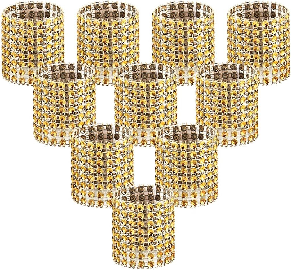 Accmor 100pcs Napkin Rings, Gold Napkin Rings Buckles for Table Decorations, Wedding, Dinner,Part... | Amazon (US)