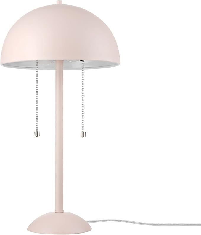 Globe Electric 65531 Luna 21" 2-Light Table Lamp, Matte Blush Pink, Double Plated Nickel On/Off P... | Amazon (US)