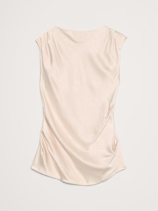 Hammered Satin Draped Top | Banana Republic (US)