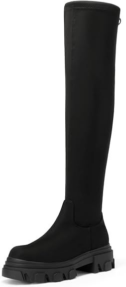 DREAM PAIRS Women's Over The Knee Platform Thigh High Boots Long Stretch Soft Chunky Lug Sole Fal... | Amazon (US)