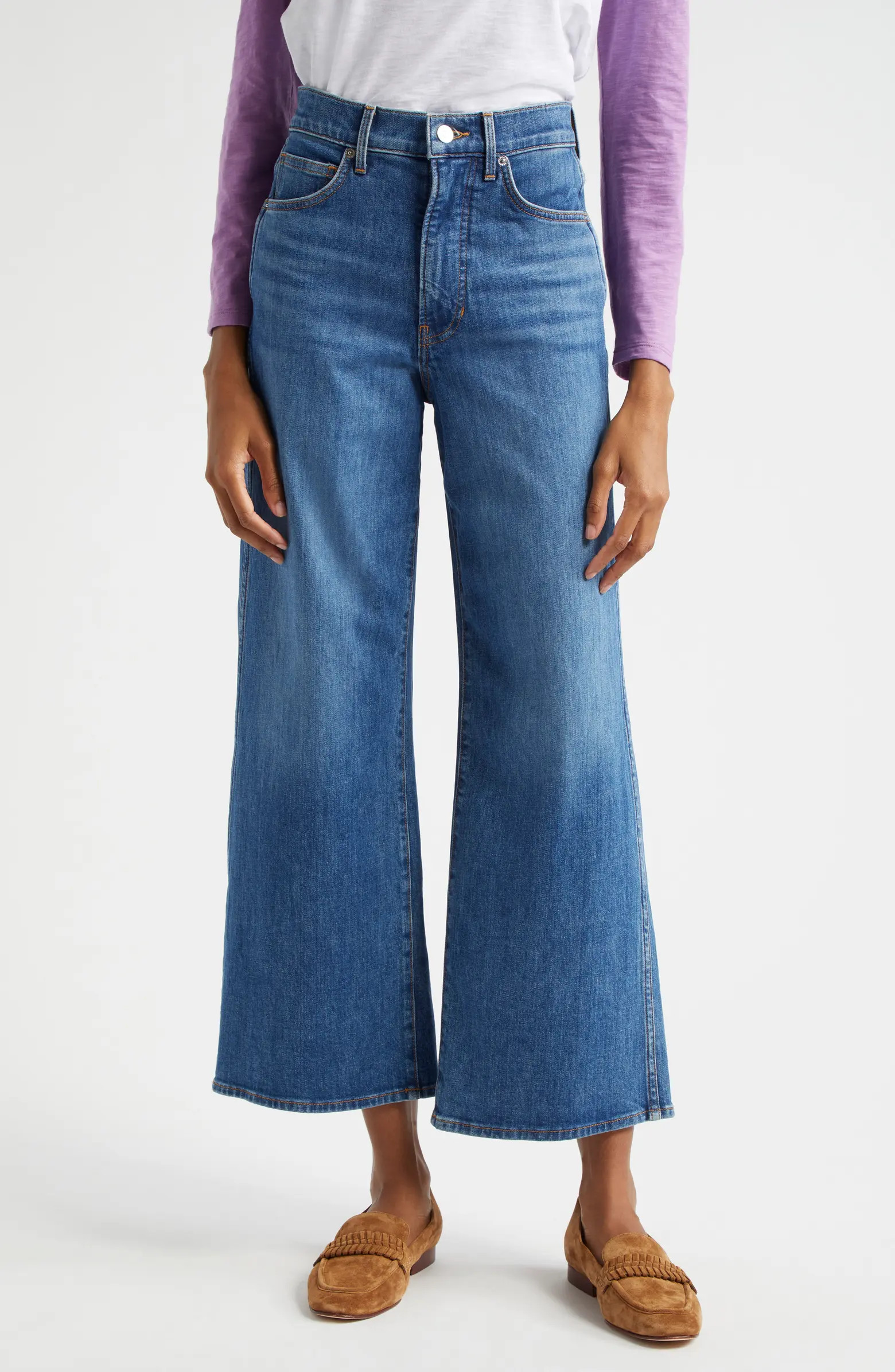Taylor High Waist Crop Wide Leg Jeans | Nordstrom