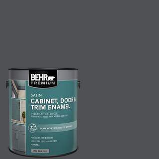 1 gal. #PPU18-01 Cracked Pepper Satin Enamel Interior/Exterior Cabinet, Door & Trim Paint | The Home Depot