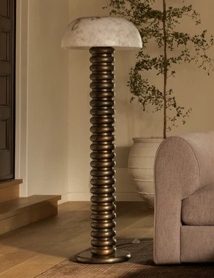 Phaedra Floor Lamp, Burnished Brass | Lulu and Georgia 
