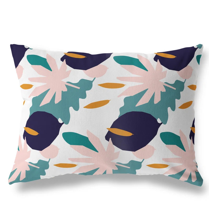 Rossiter Cotton Indoor/Outdoor Floral Lumbar Pillow | Wayfair North America