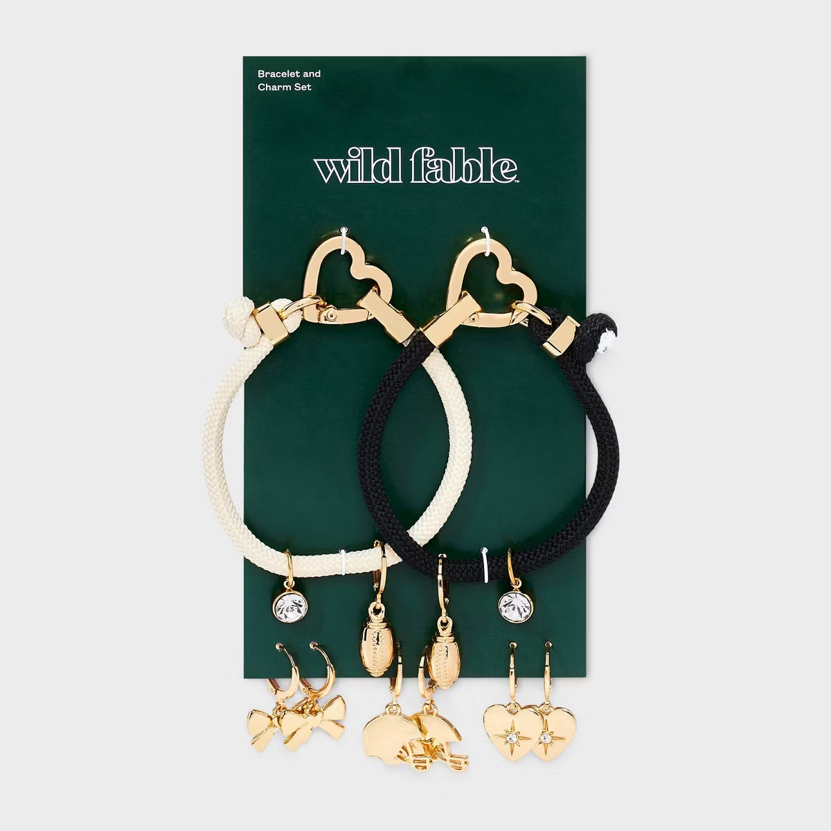 Game Day Football Heart Bow Bracelet with Charms Set - Wild Fable™ Gold | Target