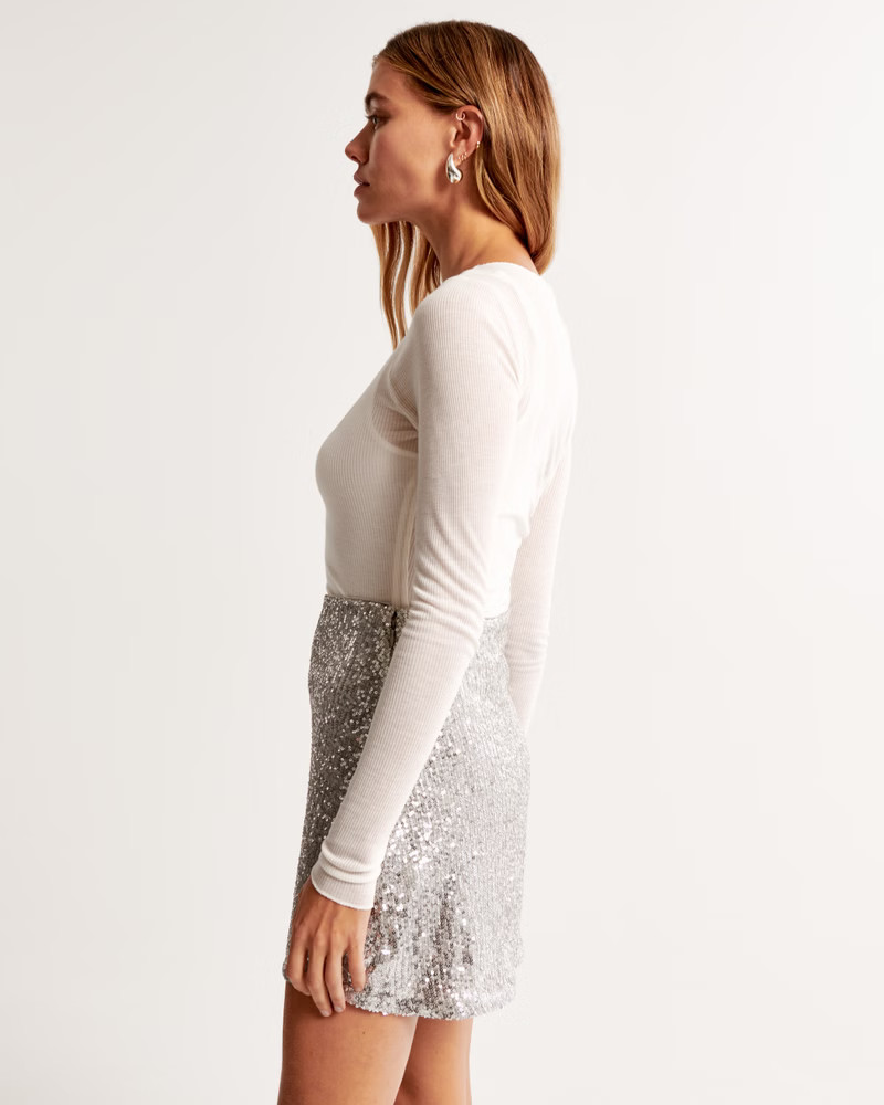 Sequin Mini Skort | Abercrombie & Fitch (US)