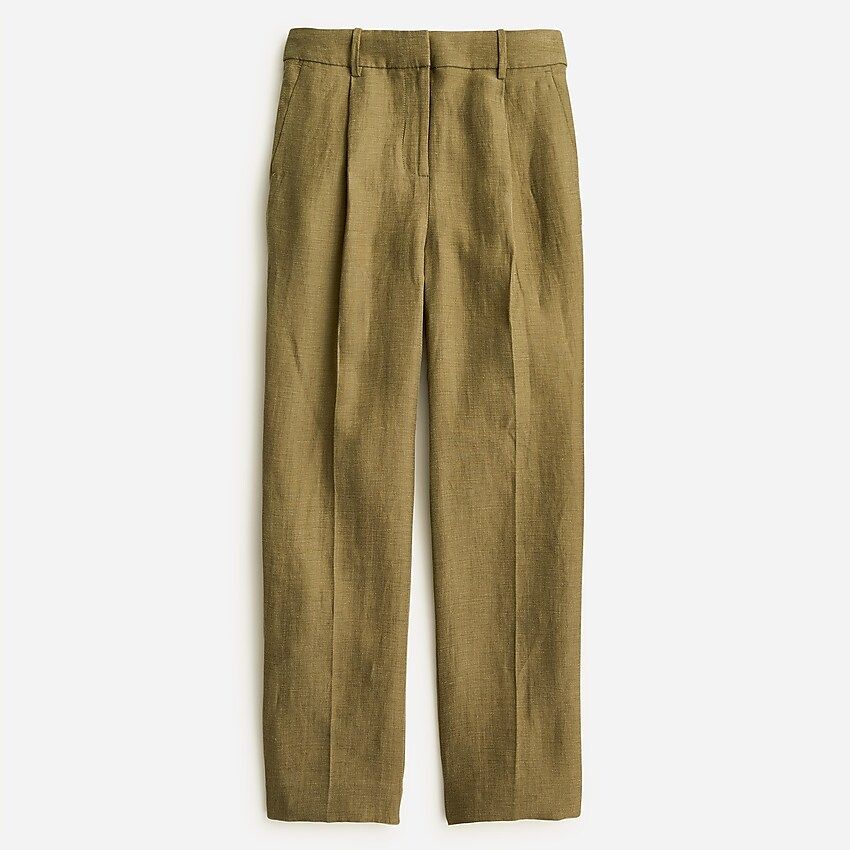 Petite pleated linen-cupro trouser | J.Crew US