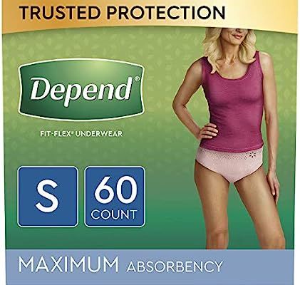Depend FIT-FLEX Incontinence & Postpartum Underwear for Women, Disposable, Maximum Absorbency, Sm... | Amazon (US)