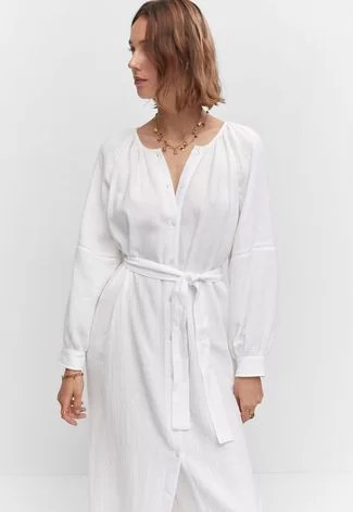 Vestido Mango Midi Amarração Branco | Dafiti (BR)