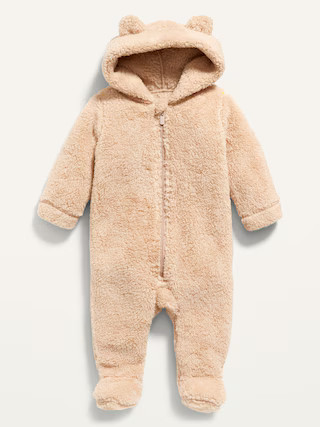 Unisex Bear-Critter Sherpa Footed One-Piece for Baby | Old Navy (US)
