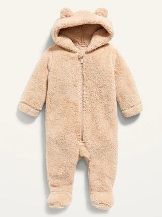Unisex Bear-Critter Sherpa Footed One-Piece for Baby | Old Navy (US)