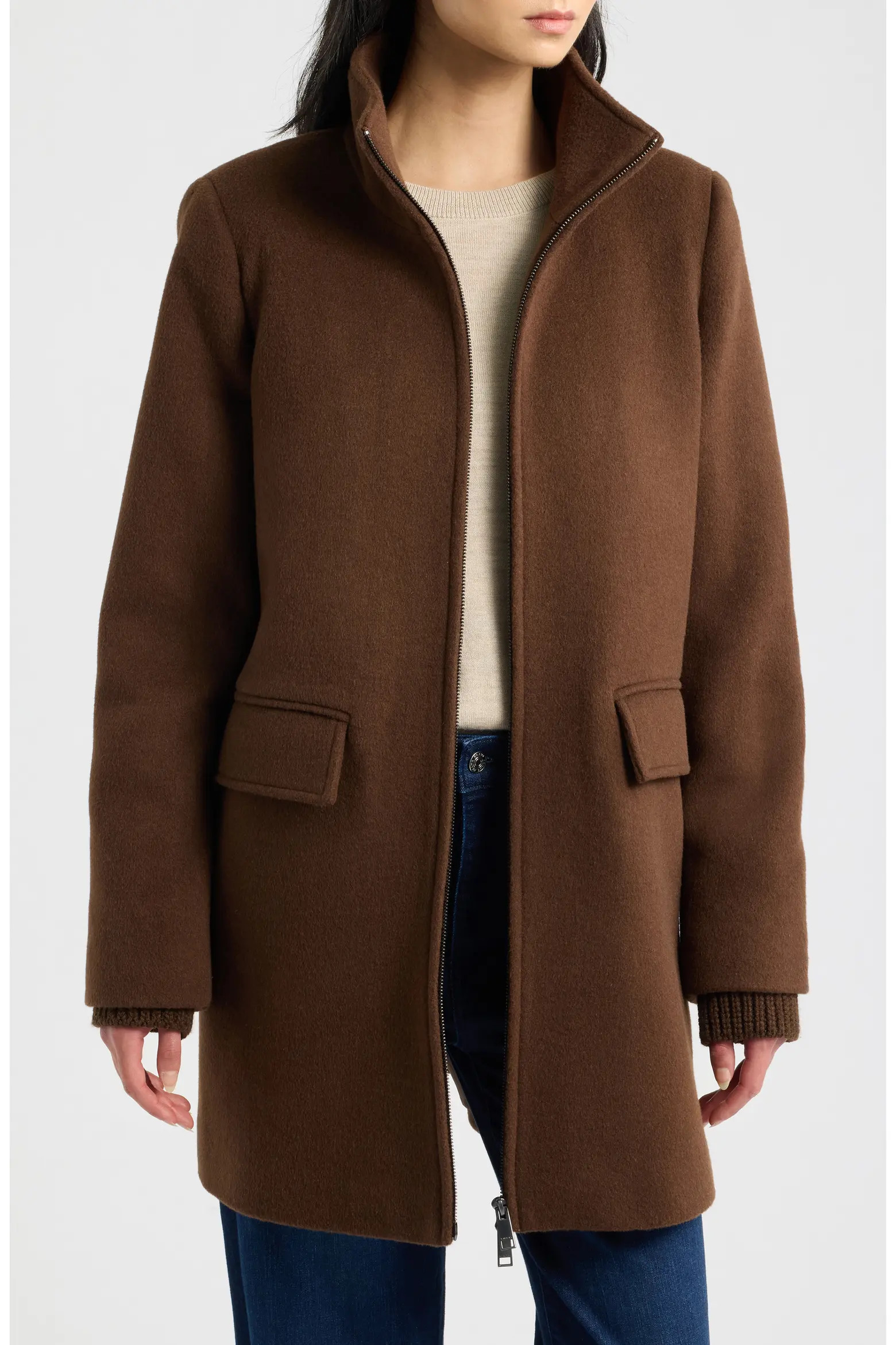 Stand Collar Wool & Cashmere Blend Coat (Women) | Nordstrom | Nordstrom