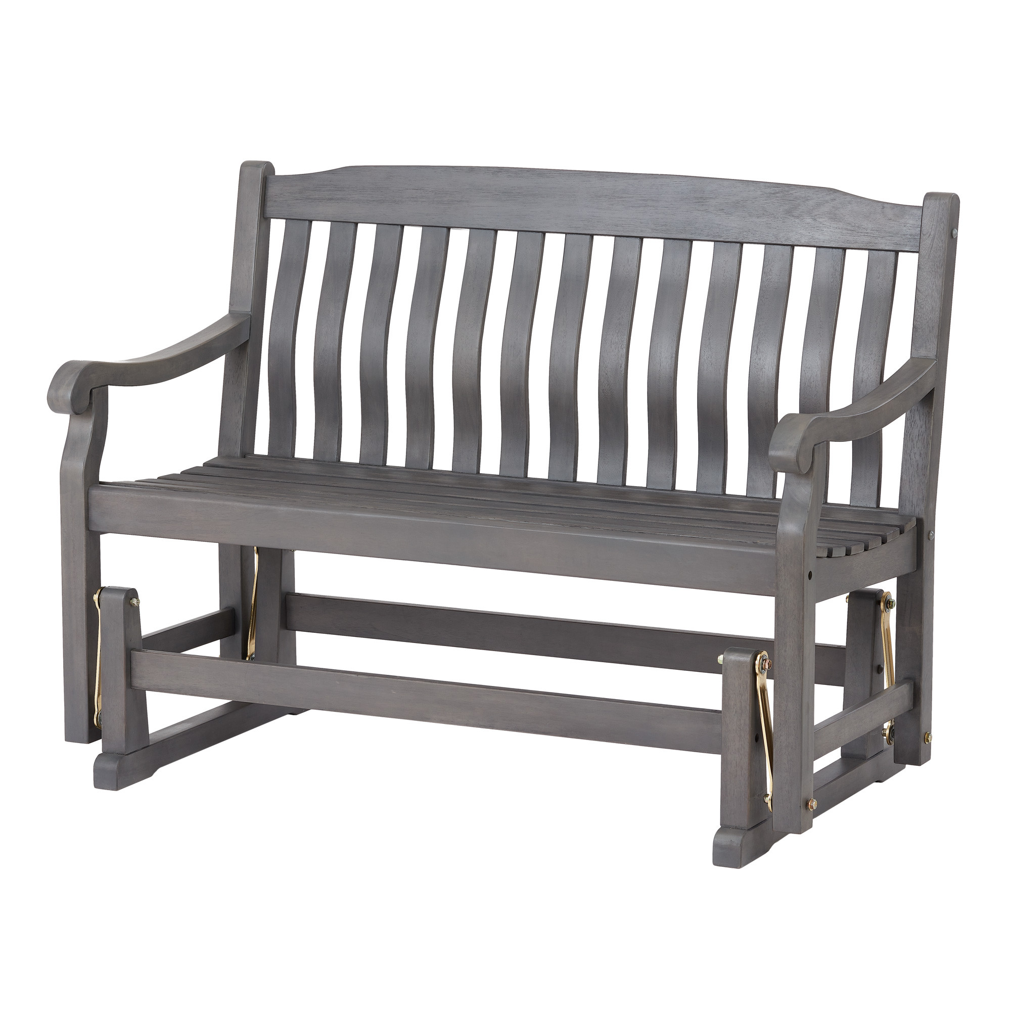 Better Homes & Gardens Delahey Wood Outdoor Glider Bench - Gray | Walmart (US)