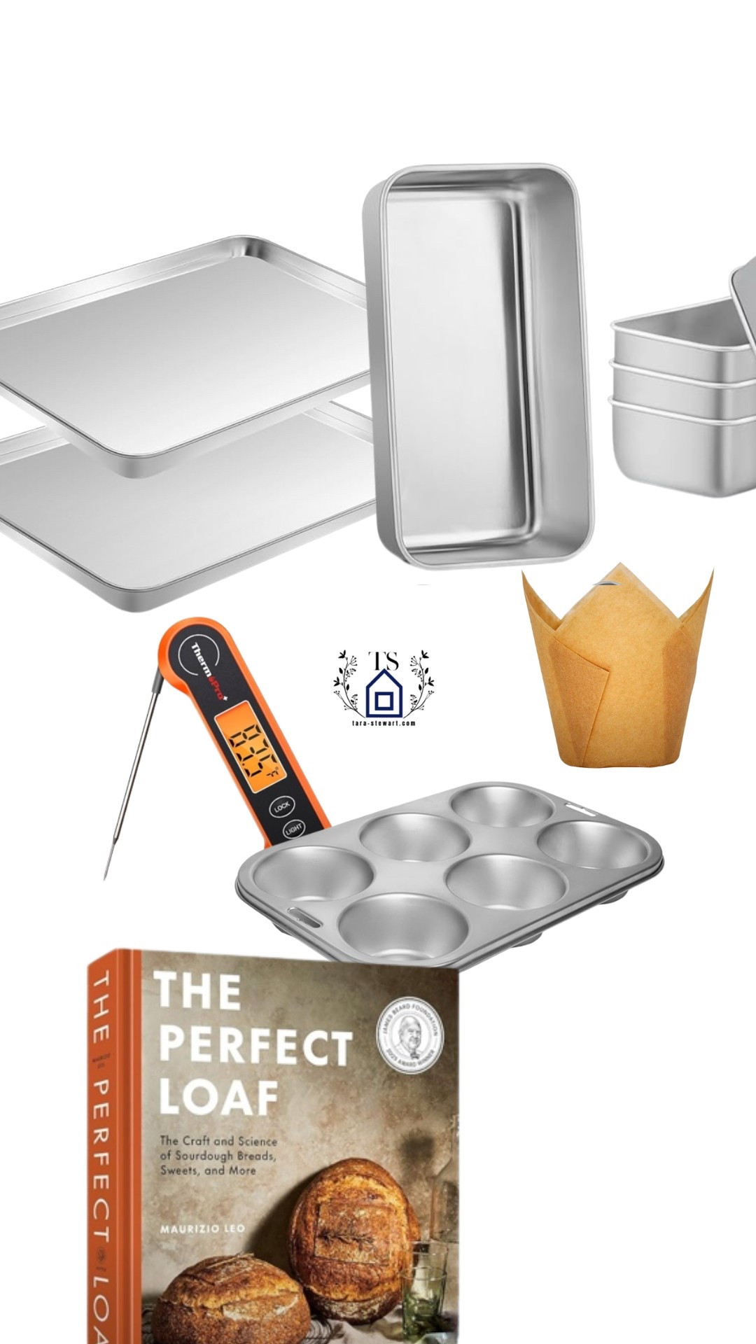 Some of my absolute favorite baking tools. Ai have made the healthy switch to stainless steel baking sheets and muffin tin. I use this trusty thermometer almost daily and this book is a classic for any baker, especially sourdough  

#LTKHome #LTKFamily #LTKFindsUnder50