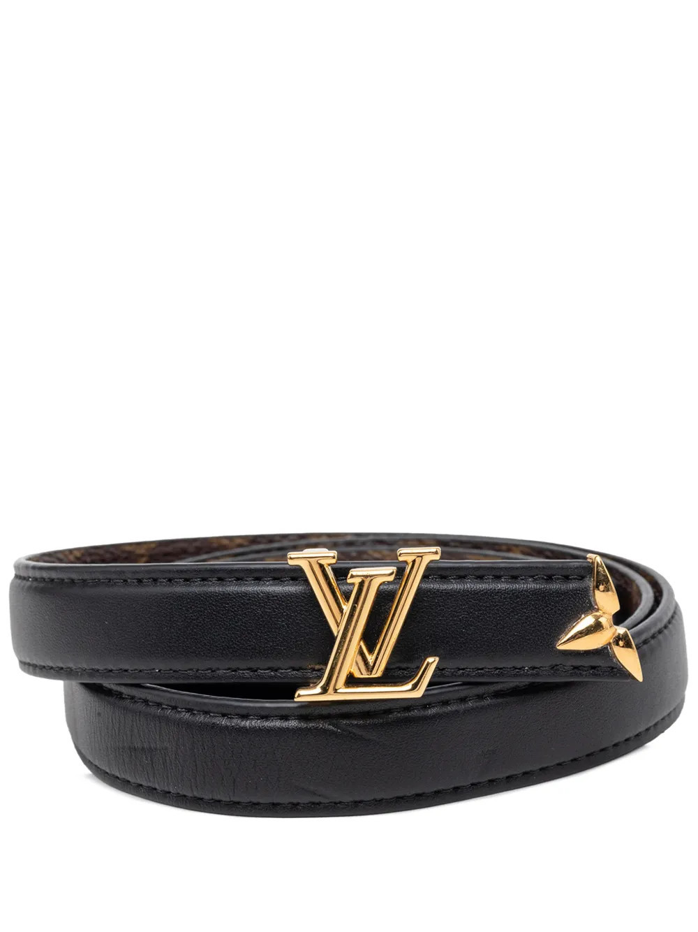 Louis Vuitton Pre-Owned 2021-2026 Leather and Monogram Pretty LV Reversible belt - Black | Farfetch Global