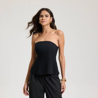Women's Strapless Sculpted Tube Top - A New Day™ Black XS | Target