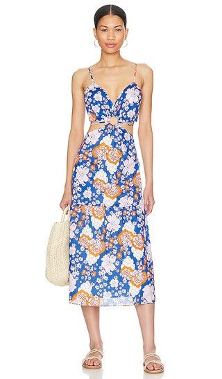 Lourdes Dress in Cobalt Floral | Blue Floral Dress | Spring Dress Outfits | Revolve Clothing (Global)